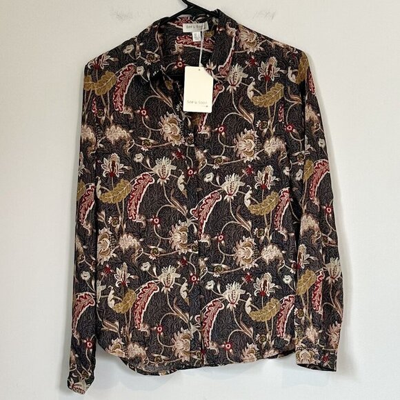 NWT See U Soon Floral Button Up Blouse - Size: Small - Picture 2 of 6